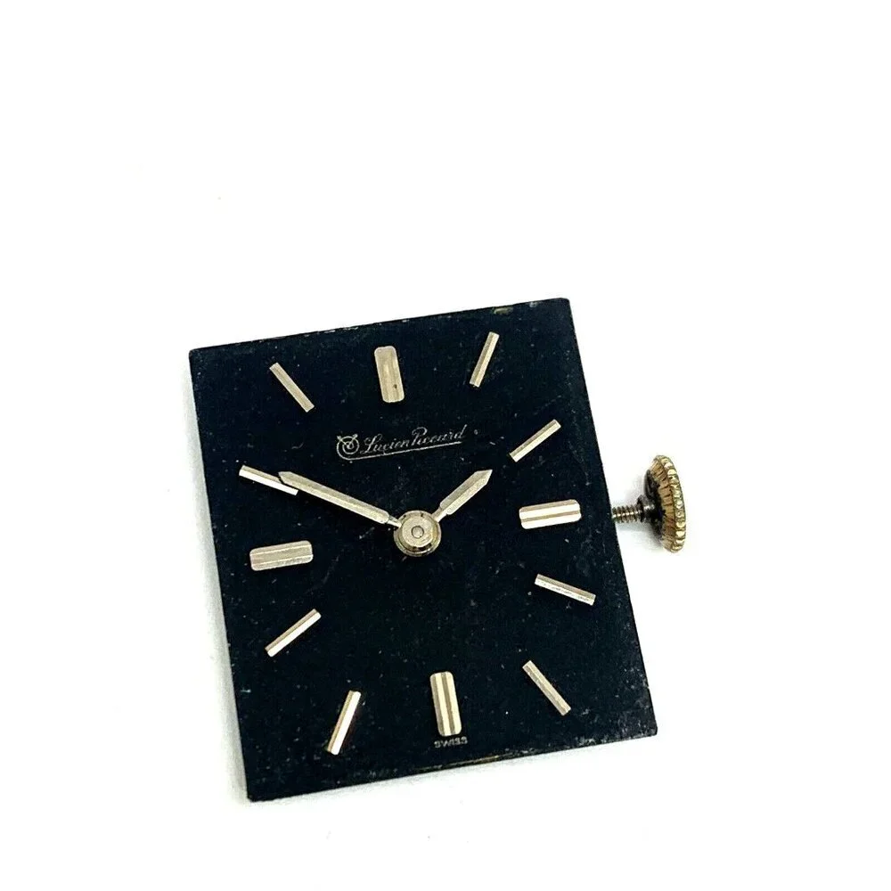 Lucien Piccard Watch Black Dial Swiss Mechanical Movement WORKS FOR REPAIR PARTS
